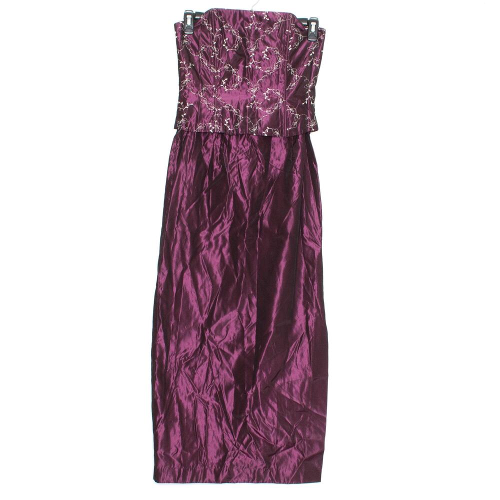 Vintage Jessica McClintock Evening Gown Strapless Taffeta Prom Formal Pageant 7